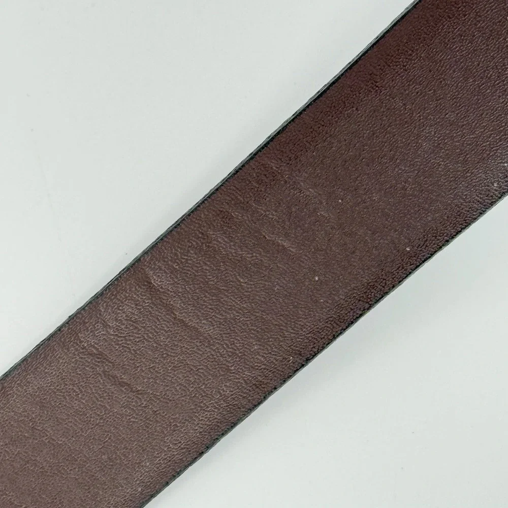 Pierre Cardin Reversible Leather Belt Black Brown Gold Buckle Made in Spain 43in